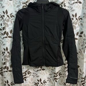 Lululemon Push Your Pace Jacket Women's 4 Black Full Zip Insulated
